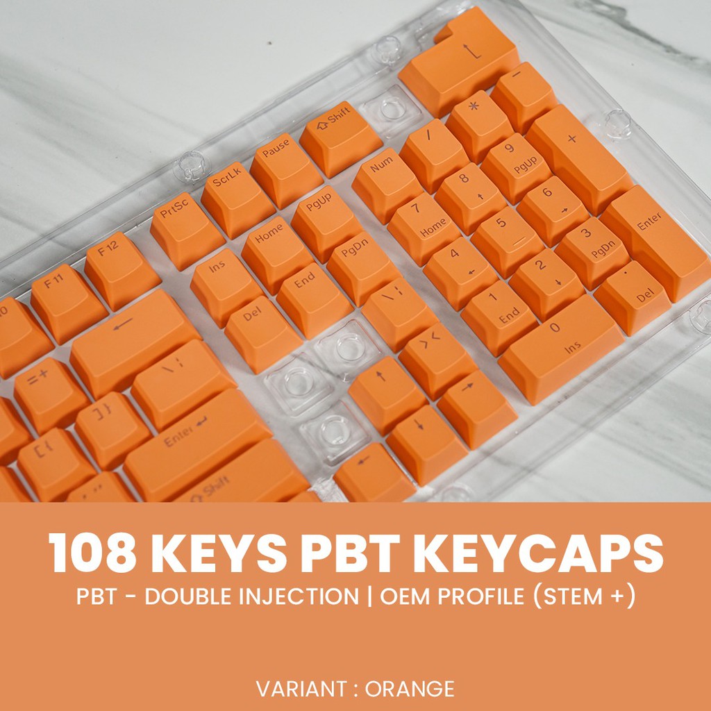 Keycaps mechanical pbt 108 key backlit double injection color - keycap keyboard gaming