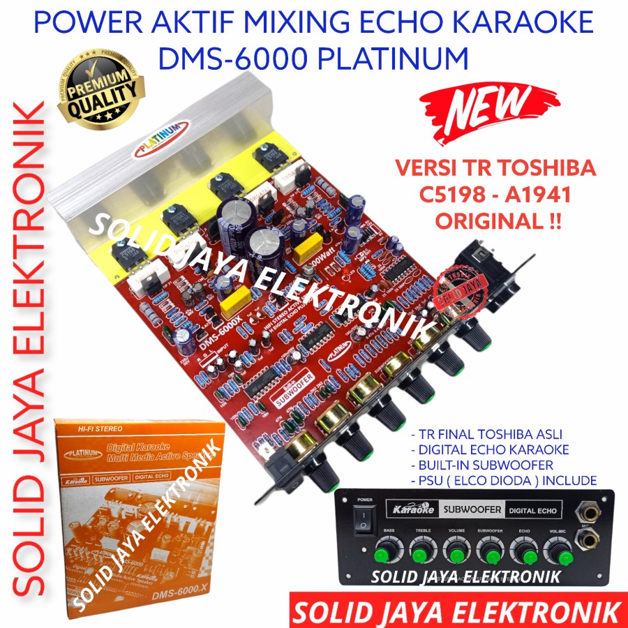 KIT POWER AKTIF STEREO 300W PLS SUBWOOFER ECHO MIC KARAOKE AKTIVE TANPA MP3 DMS6000 DMS-6000 DMS 600