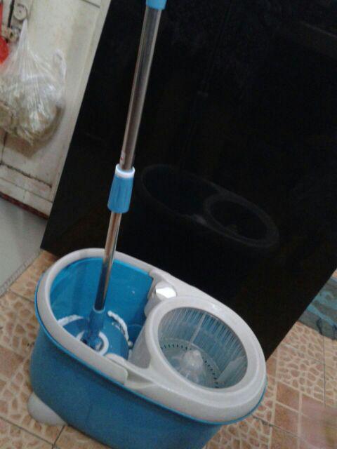 Tongkat Gagang Pel Spin Dry Mop / Pel Berputar ( Gagang+piringan+kain )