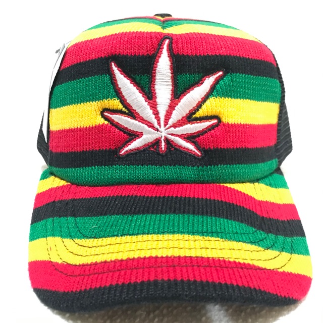 Topi trucker reggae rajutan woll dan jaring polyester jala