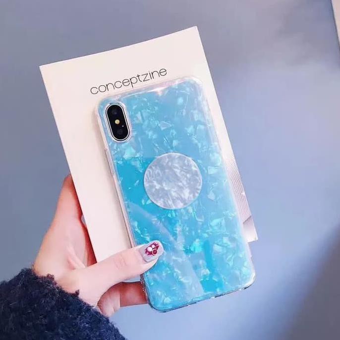 Dijual Crystal Marble Case+Pop Socket Samsung Galaxy A9 A7 A6 Plus 2018 Bling Diskon