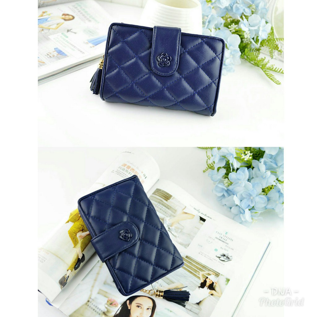 A1 Promo Dompet Wanita Lucu Elegan Bahan Taiga Ukuran 19x9 Warna Ungu Tosca Biru Hitam Fanta Murah