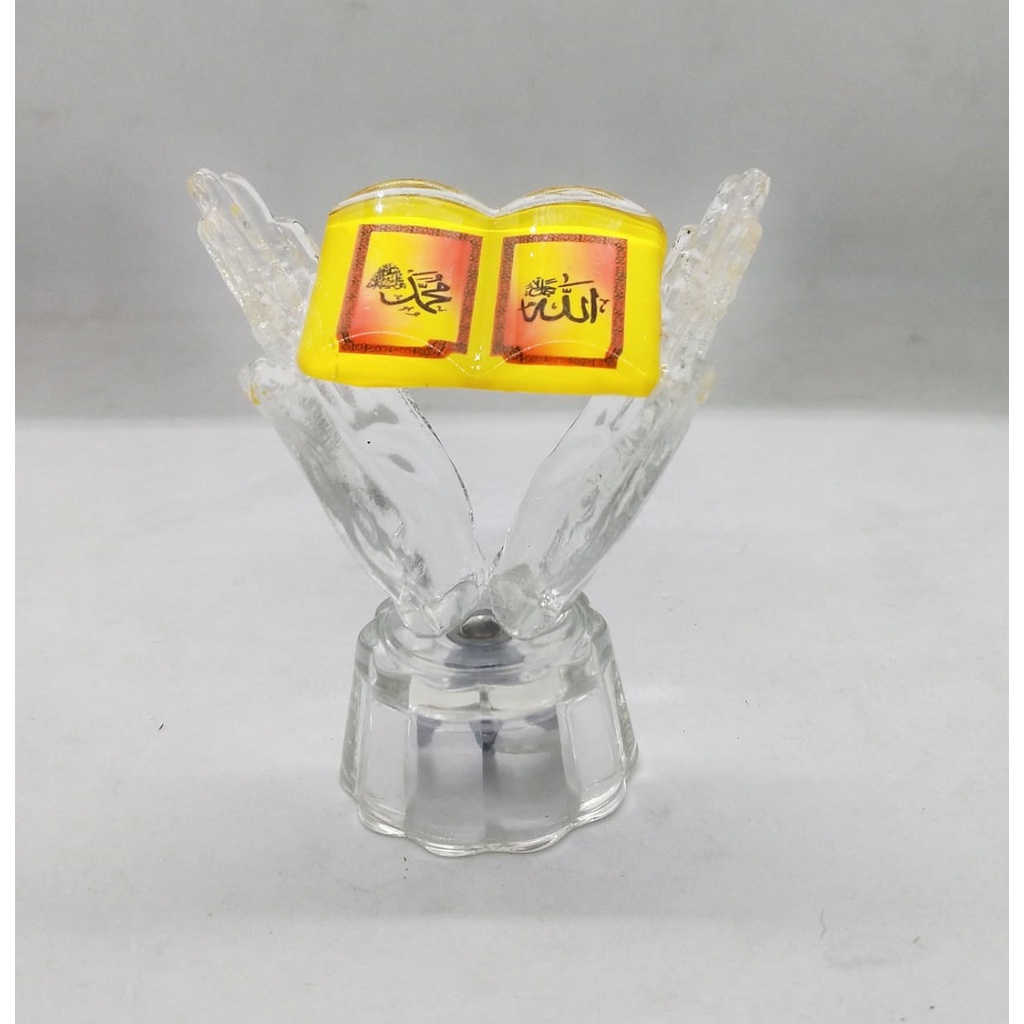 Miniatur Kristal Al Quran Tangan LED ALLAH MUHAMMAD