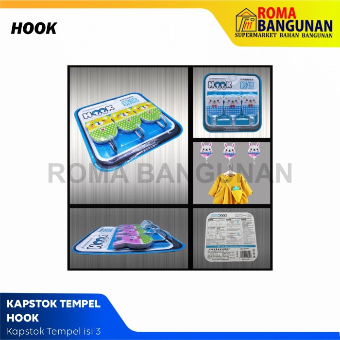 Gantungan Baju Tempel / Gantungan Baju DInding / Kapstok Tempel Hook 1 KAIT Isi 3 pcs