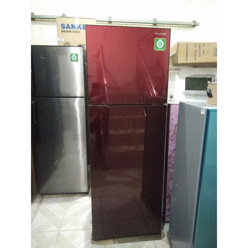 Jual kulkas 2 pintu sharp kapasitas 250 liter SJ326XG Shopee Indonesia