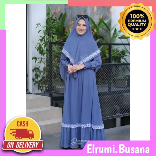 GAMIS WANITA MUSLIM TERBARU KEKINIAN SET HIJAB SYARI CERUTY BABYDOLL MOTIF POLOS MELATI RENDA PUTIH 