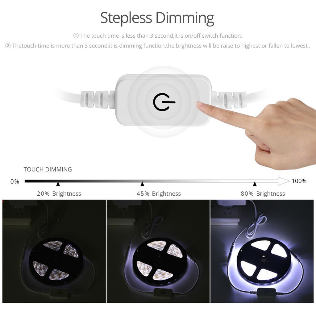 SMD 2835 Waterproof Dimmable LED Strip Light Tape - White Light