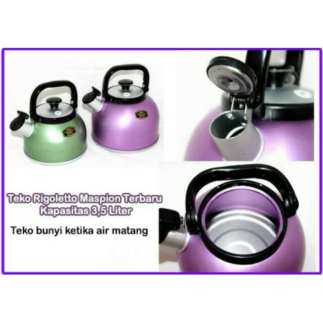 Maspion Alcor Teko Bunyi Rigoletto 3.5 L Free Dobel Bubble War + Dus Tambahan