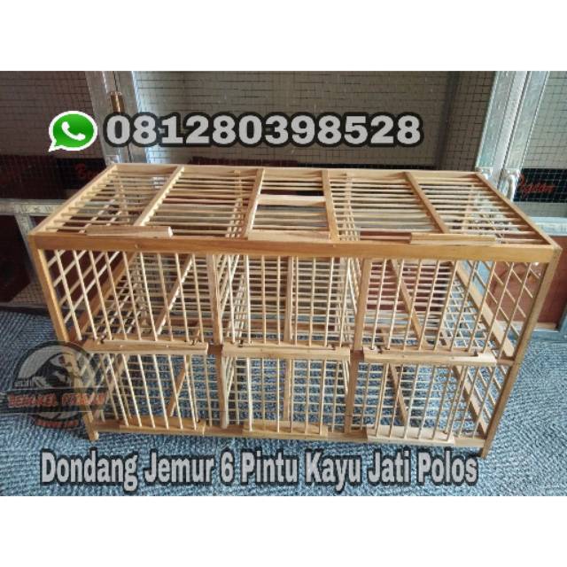Dondang kandang dongdang jemur burung merpati dara pintu 6 3 pasang bahan kayu jati ruji bambu