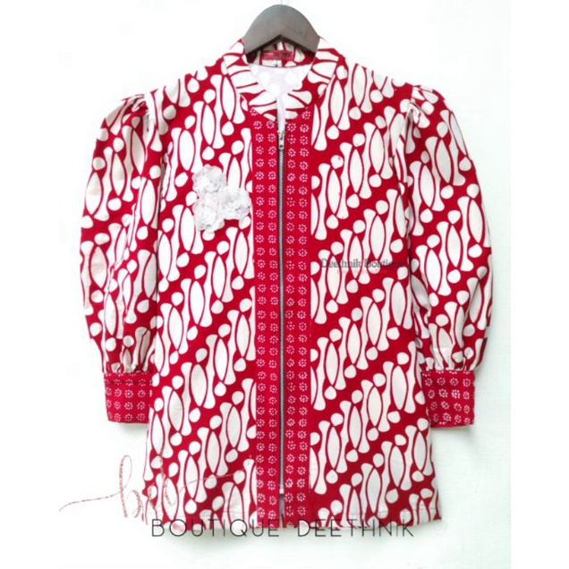 BOUTIQUE DEETHNIK  baju batik warna merah baju imlek outer batik deethnik