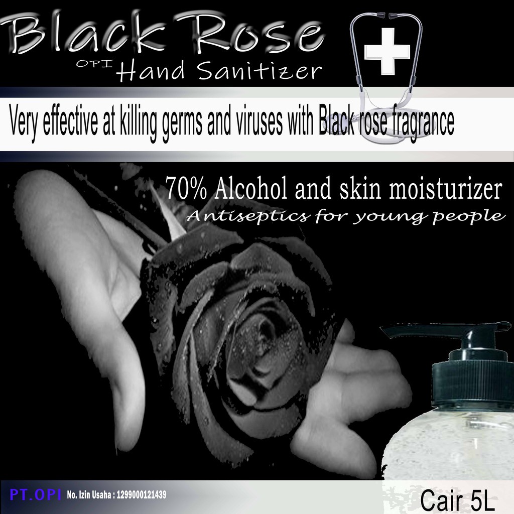 hand sanitizer 5 liter cair black rose segar akohol 70% tidak lengket untuk kesehatan KEMENKES sudah ada izin edar resmi by Oke sabun suplayer