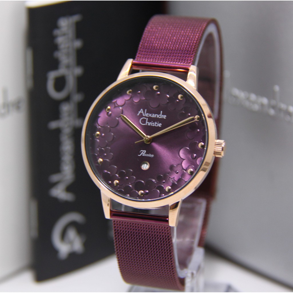 ALEXANDRE CHRISTIE 2794 ST WANITA PURPLE ROSEGOLD ORIGINAL AC2794 AC 2794 JAM TANGAN CEWEK