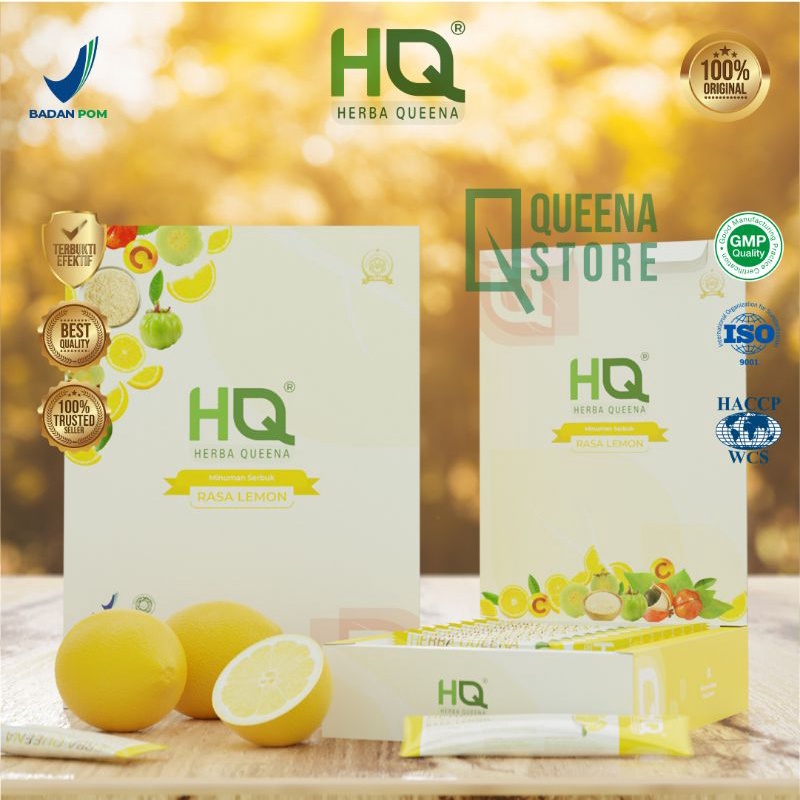 Pelangsing Obat Diet Herbal Penurun Berat Badan - HQ Herba Queena Slimming Minuman Serbuk Rasa Lemon