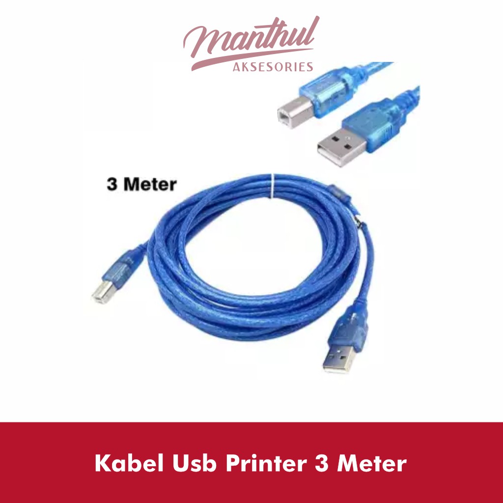 KABEL USB PRINTER 3M / 3 METER / 3 M GOOD QUALITY