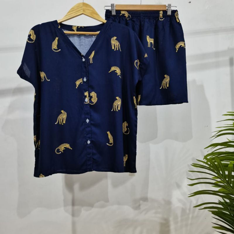 PIYAMA KANCING PENDEK HITS PIYAMA KANCING BUSUI | PIYAMA RAYON | HOMEWEAR-NK PD MM