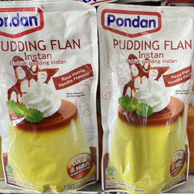 

Pondan Pudding Flan Instan rasa vanilla & mangga