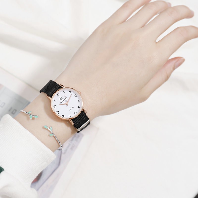 ELBER J173 Jam Tangan Kanvas Wanita Jam Analog Cewek Elegan Wrist Watch-7