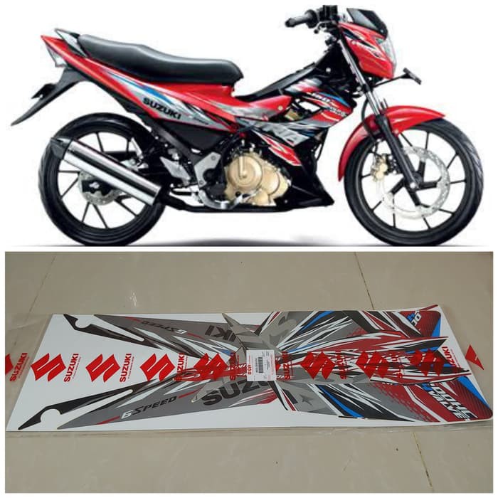 Striping Satria Fu 2013 Silver Merah Original SGP