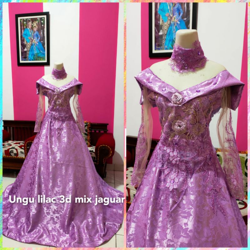 baju singer/baju penyanyi/gaun singer/baju pesta/baju wedding murah/gaun lilac jaguar