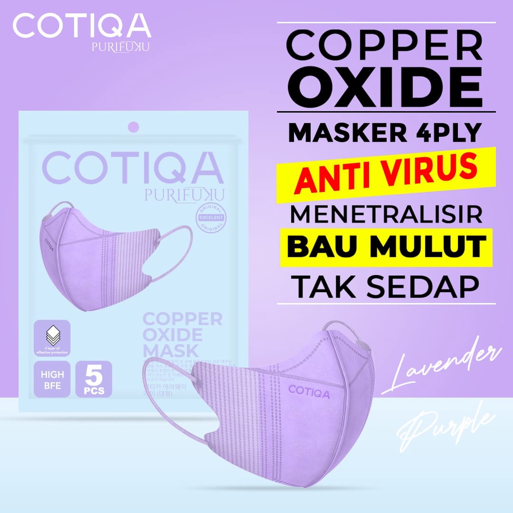 COTIQA Masker DUCKBILL COPPER OXIDE Premium Mask 4ply isi 5 pcs