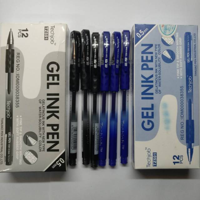 

Techjob TZ-501 pulpen TECHJOB TZ501 0.5mm gel pen cair Hitam Biru