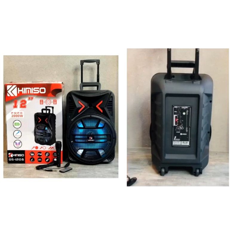 Speaker spiker wireless bluetooth QS 1205 portable 12 inch Mic kabel