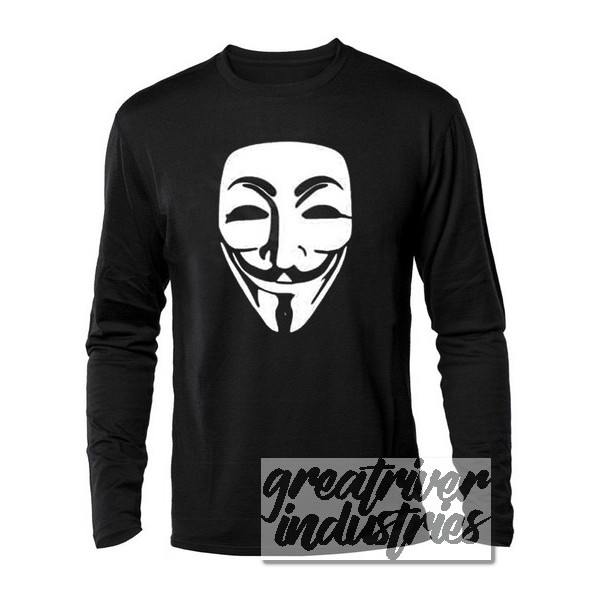 kaos distro anonymous mask lengan panjang