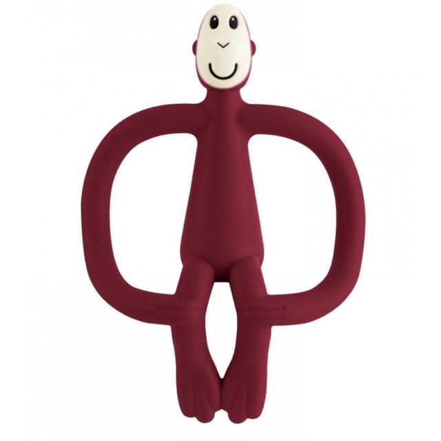 Matchstick Monkey Teether Baby Teething Toy Bayi Gigitan Gusi Anak Bayi Sikat Gigi Mainan Applicator-Claret Red