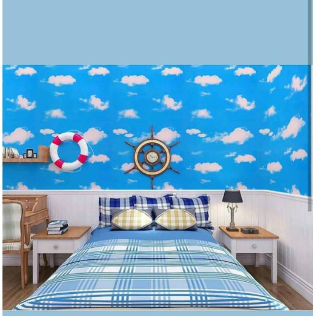 Wallpaper Dinding Motif AWAN BIRU