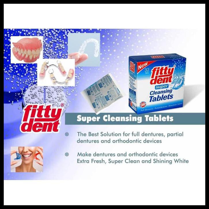 BAYAR DITEMPAT Pembersih gigi palsu Fittydent cleansing tablet PROMO