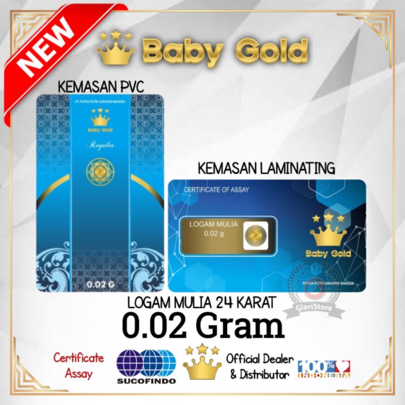 BABYGOLD 0.02 Gram Logam Mulia Emas Mini Asli 24 Karat