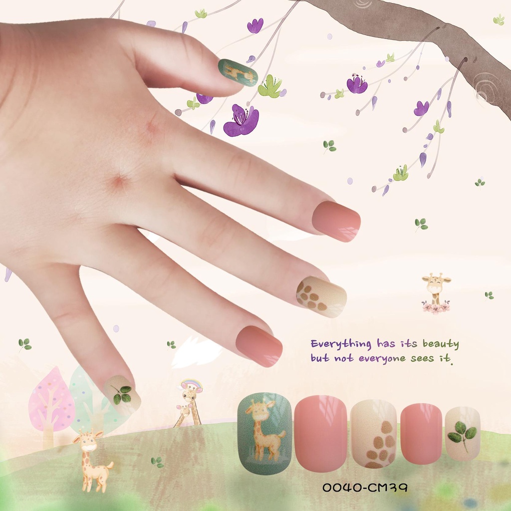 AUGUSTINA Tips Kuku Palsu Anak Agustinina Acrylic Candy Lovely Full Cover Fake Nail