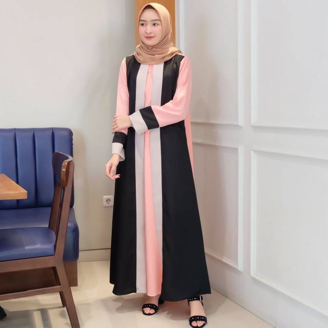 Gamis najwa maxi hitam salem / gamisbusui / gamis / maxidress / promo