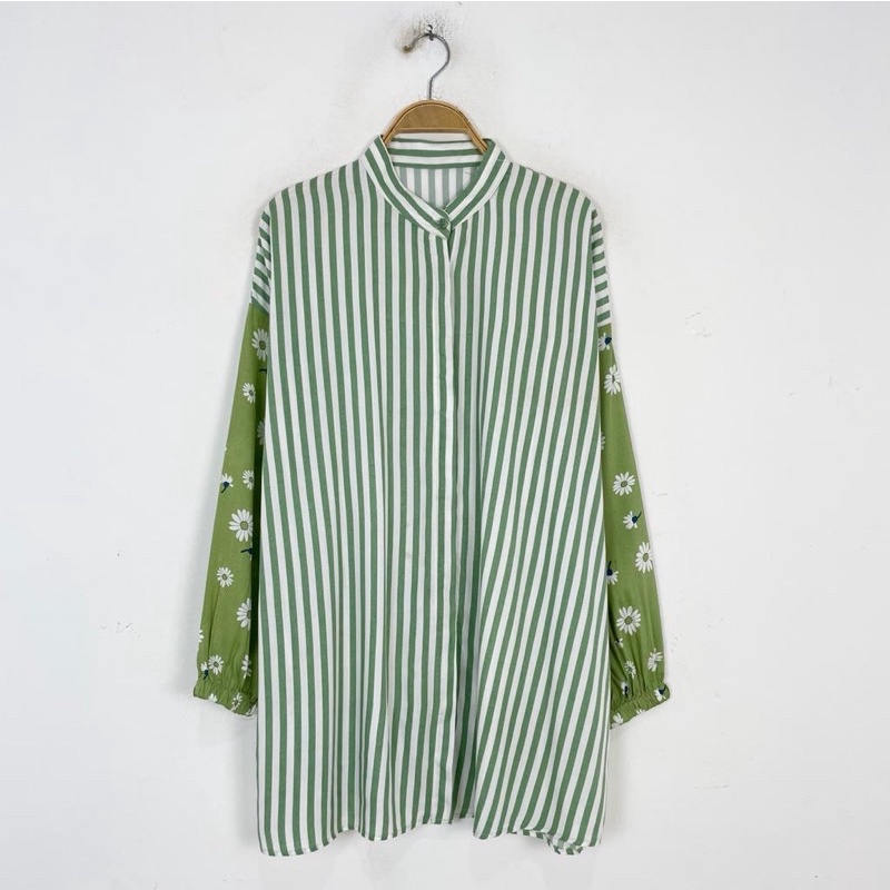 kemeja wanita  motif bahan rayon // kemeja-Foto 6