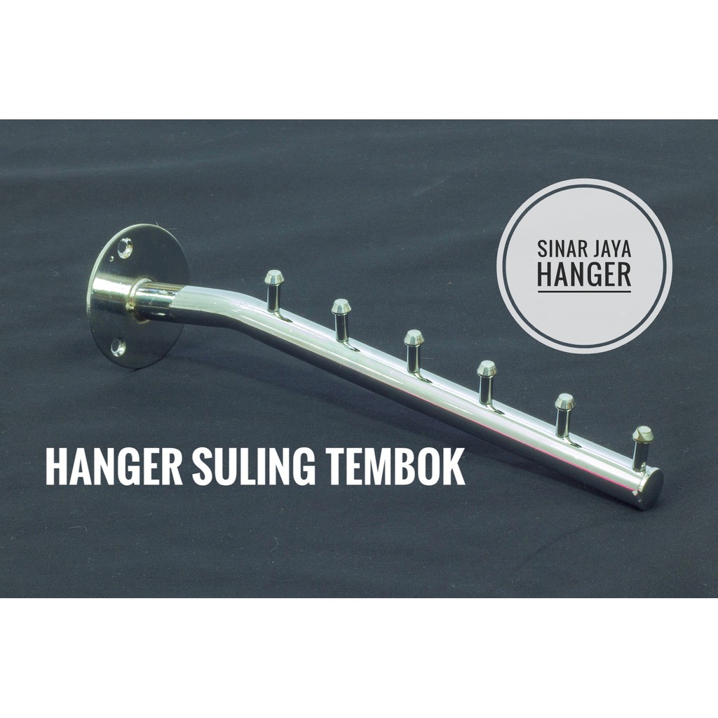 Hanger Suling Tembok 6 Titik Gantungan baju Display Toko