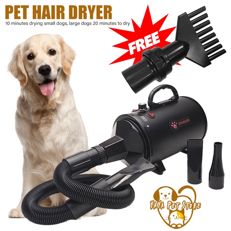 【6Pcs Hadiah Gratis】CHAOLUN 2800W Pet Blower Pet Dryer Kucing Blower Anjing Dryer Blower Pengering Rambut Hewan Peliharaan Pengering Perawatan Kucing Anjing Pengering Rambut Hewan Peliharaan