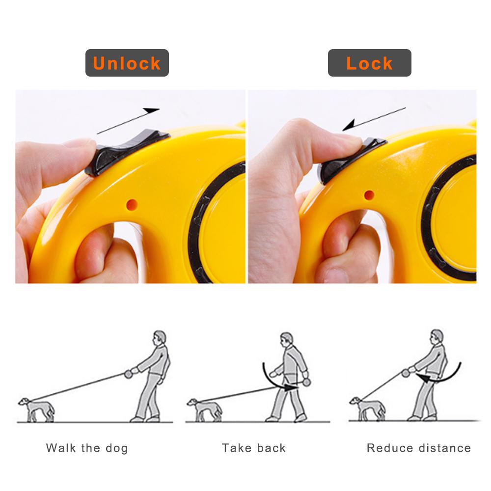 Tali Tuntun Hewan Anjing Otomatis Pet Leash Retractable Dog Cat Polos