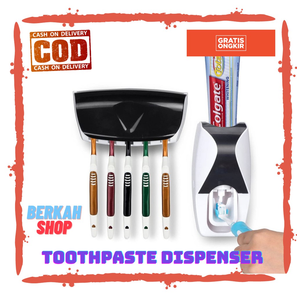 [COD] Paket Dispenser  Dispenser Odol Pasta Gigi Dengan Tempat / Wadah Sikat Gigi Bisa Tempel Di TembokDispenser Odol Kotak Sikat Gigi Unik / Dispenser Pasta Gigi Odol Modern Otomatis Toothbrush Squeezer / Dispenser Tempat Sikat Gigi dan Dispenser Sabun