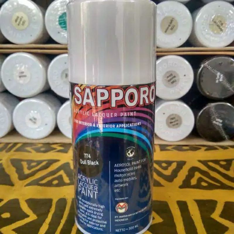 Cat Sapporo  774 Dull Black / Cat pilox hitam doff / Sapporo hitam Doff 300ml