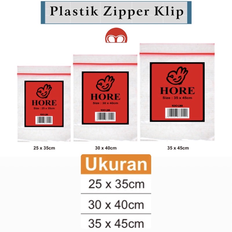 100 Pcs - Plastik ZipLock Plastik Cetik Klip Zip Serbaguna Baju Sepatu