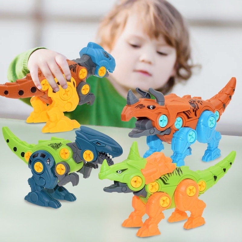 Mainan Edukasi Anak DIY Rakit Obeng Bongkar Pasang Dino Puzzle Motorik