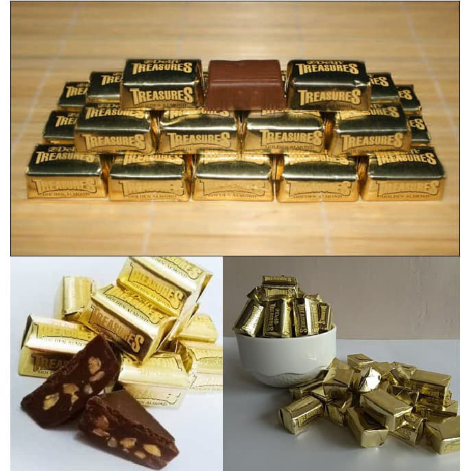 

Ready - Coklat Delfi Kiloan Treasures Golden Almond (1Kg/Isi 96Pcs)