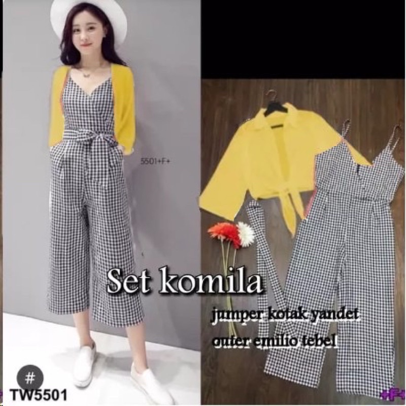 RESTOCK (8 warna)JC set kimola Komila / Stelan jumpsuit wanita terbaru / Set jumpsuit 2in1 murah