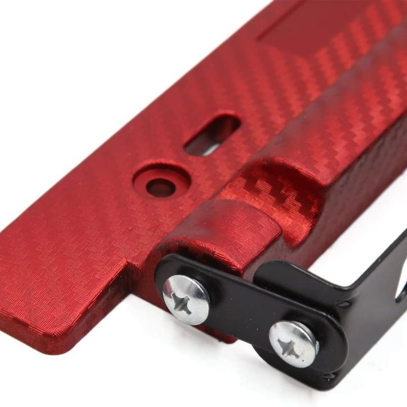 Bracket Dudukan Plat Nomor Mobil Holder Plate Merah Carbon Karbon Adjust Putar Universal Nomer Nopol