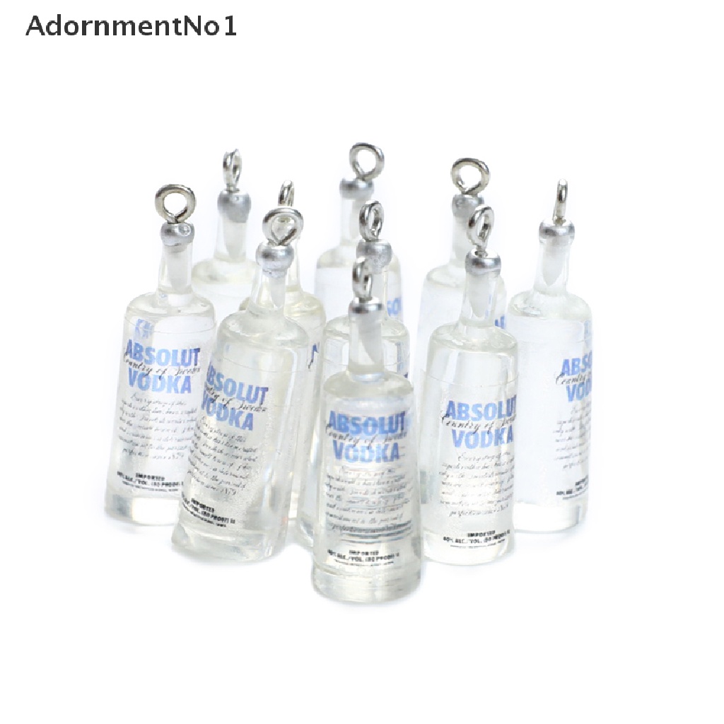 (AdornmentNo1) 10pcs / Set Gantungan Kunci Bentuk Botol Air Untuk Aksesoris Handphone DIY