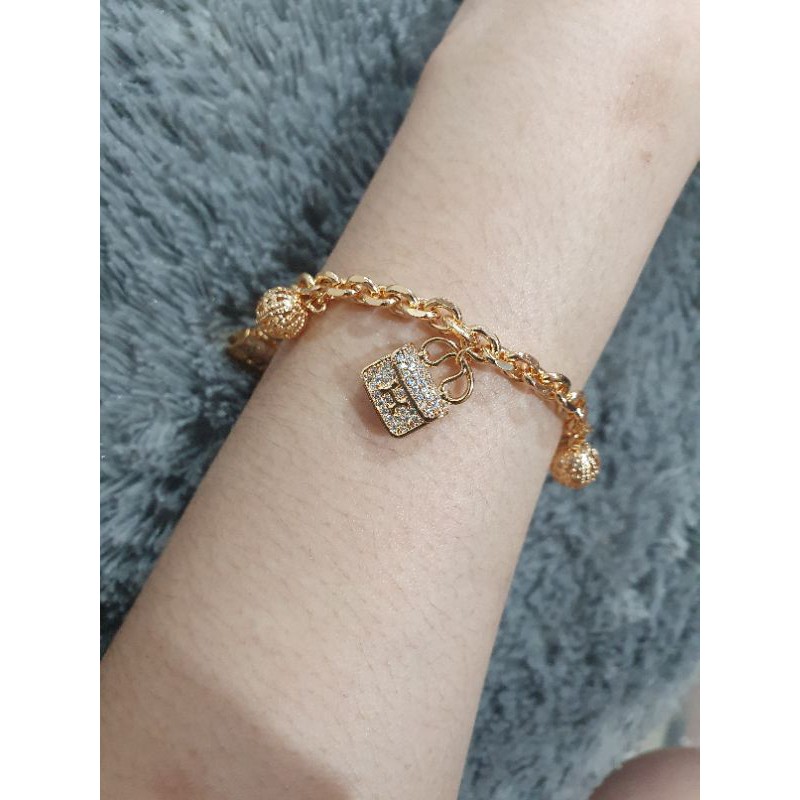 Restok Gelang Premium Quality Lapis emas silver gold Anti Karat Gelang Krincingan  mata 9228