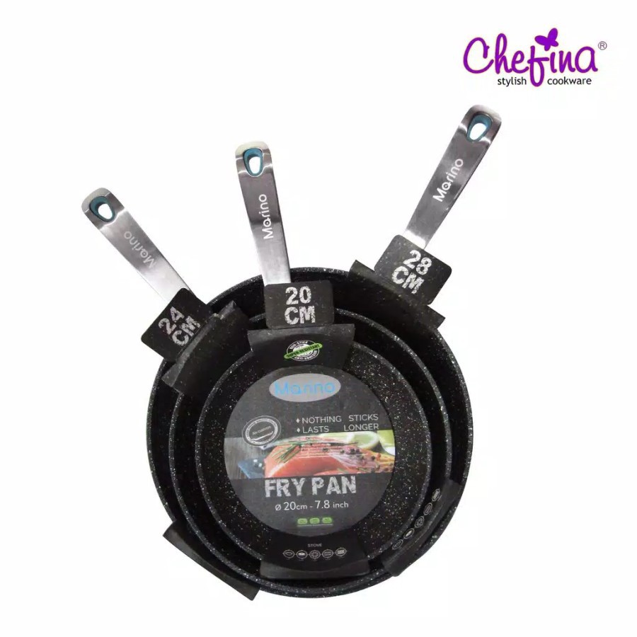 CHEFINA Marino Frypan Bahan Marble 20,24,28Cm / Wajan Anti Lengket