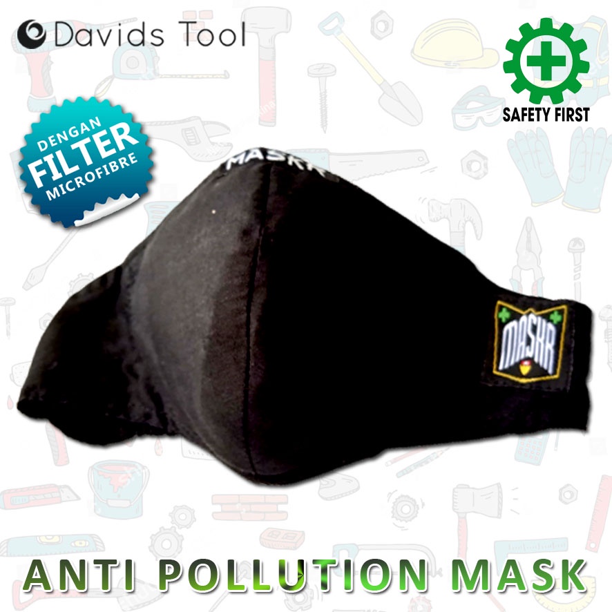 Masker kain 3 lapis ply motor anti virus carbon maskr short