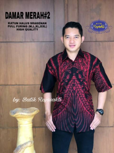 Batik Solo DAMAR EMAS Kemeja Pria Katun Halus Sragenan Full Furing