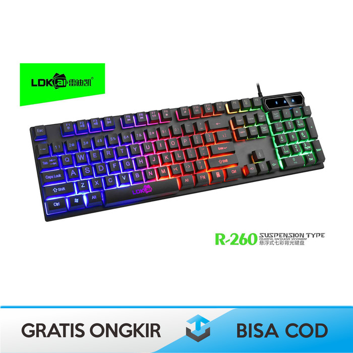 KEYBOARD GAMING MECHANICAL LDKAI R260 ORIGINAL RGB LED BISA HP MURAH